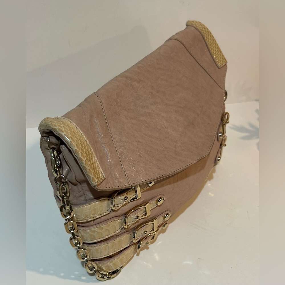 Jimmy Choo Brix Convertible Clutch Python Trim Le… - image 3